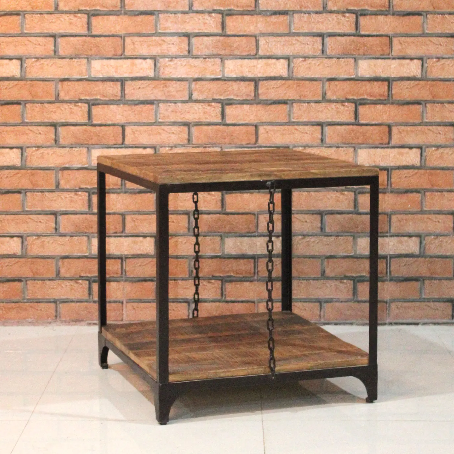 Wooden & Iron 2 Tier Industrial Coffee Table - popular handicrafts